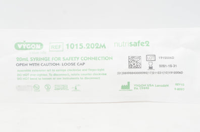 Vygon 1015.202M NutriSafe2 Syringe for Safety Connection 20mL (x)
